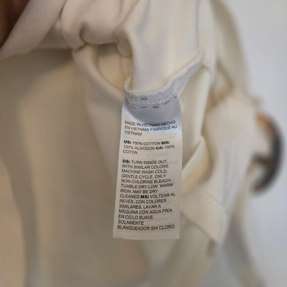 Chico's cream S/S top with side tie Sizze 3/XL NWOT - Picture 4 of 5